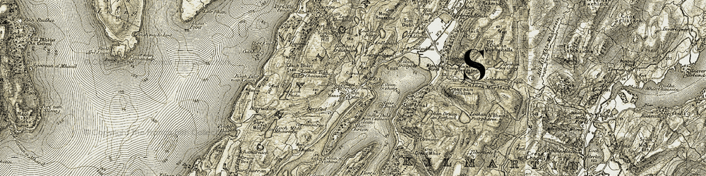 Old map of Barfad in 1906-1907
