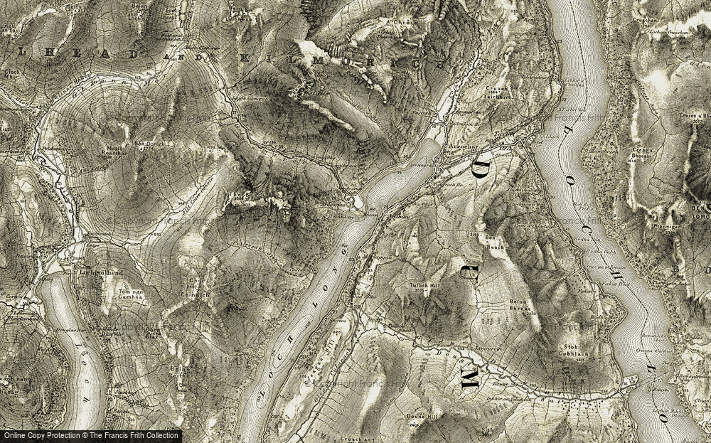 Old Map of Historic Map covering Ardgartan Forest in 1905-1907