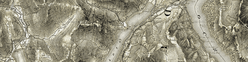 Old map of Ardgartan Forest in 1905-1907