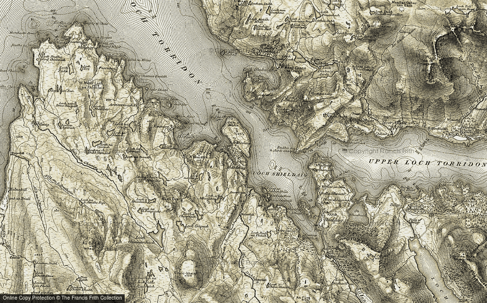 Old Map of Ardheslaig, 1908-1909 in 1908-1909