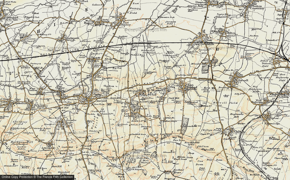 Old Map of Historic Map covering Ardington Ho in 1897-1899