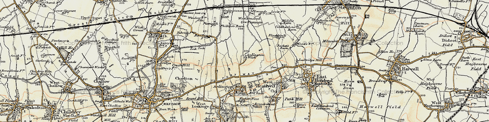 Old map of Ardington Wick in 1897-1899