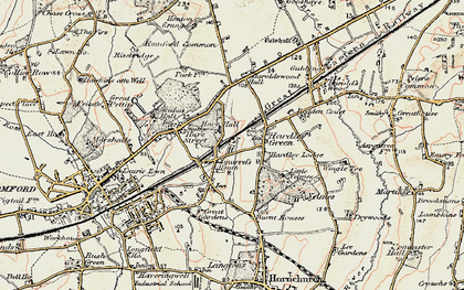 Old map of Ardleigh Green in 1898