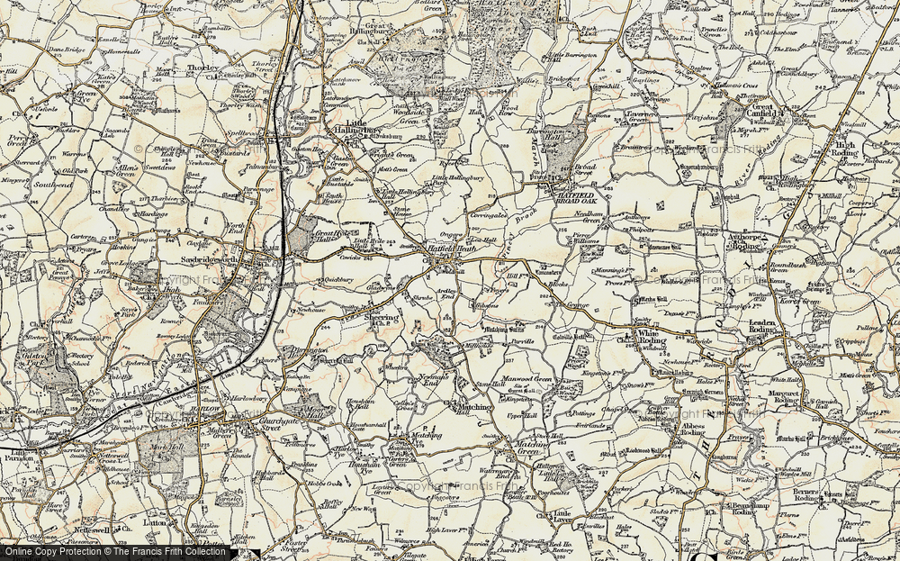 Old Map of Ardley End, 1898-1899 in 1898-1899