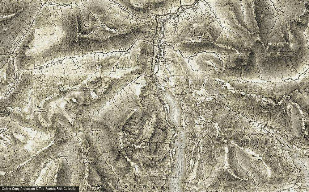 Old Map of Historic Map covering Beinn Ducteach in 1906-1907