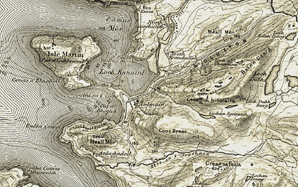 Old map of Ardmair in 1908-1912