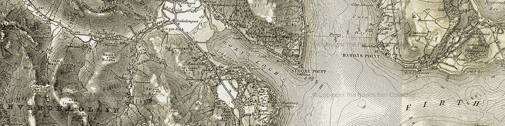 Old map of Lazaretto Point in 1905-1907