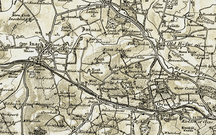Old map of Buchanstone in 1908-1910