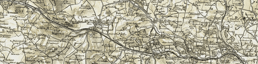 Old map of Buchanstone in 1908-1910