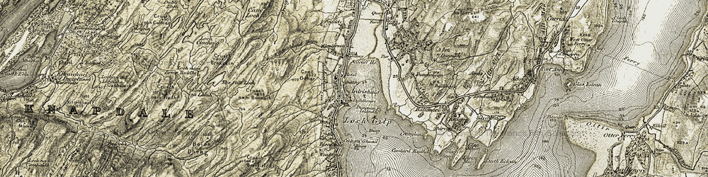 Old map of Ardrishaig in 1905-1907