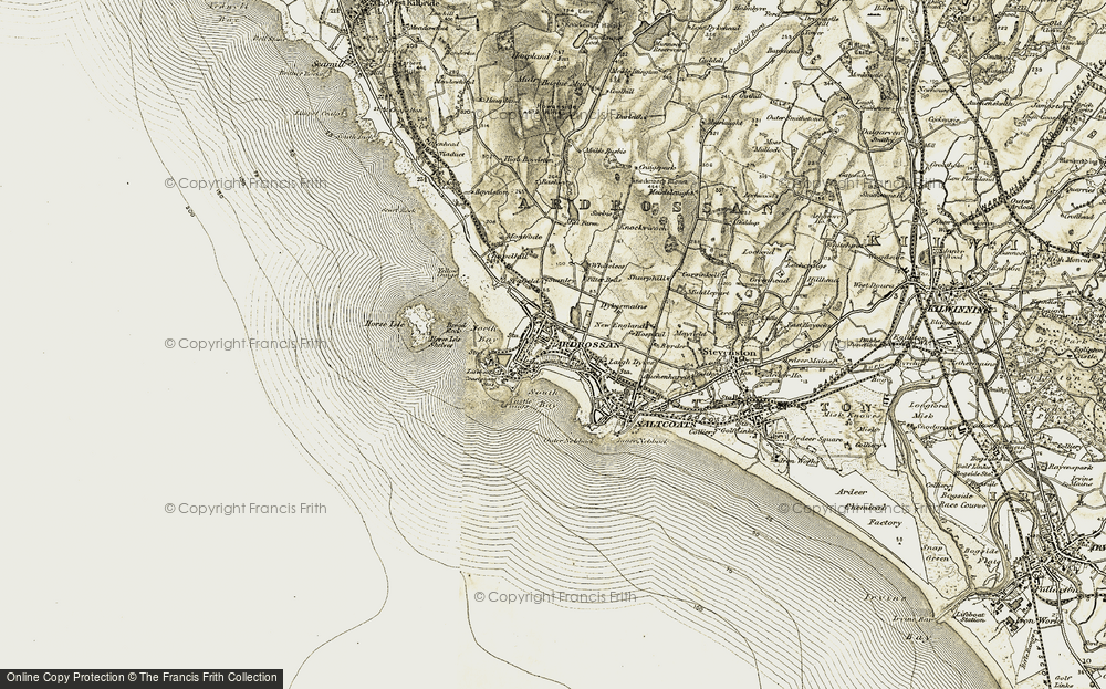 Old Map of Historic Map covering Yellow Craigs in 1905-1906