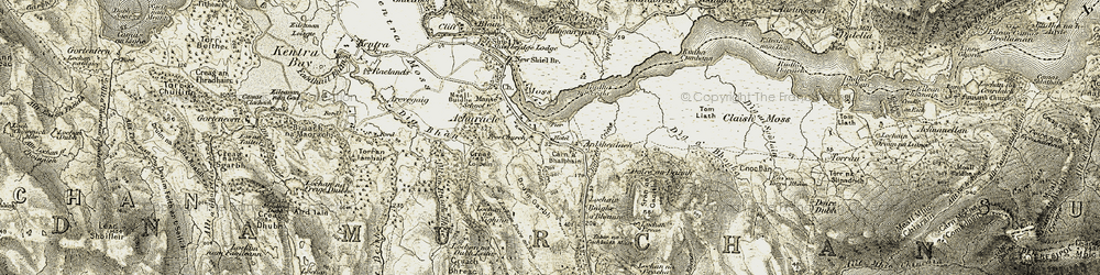 Old map of Ardshealach in 1906-1908