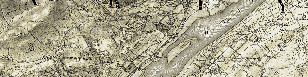 Old map of Ardullie in 1911-1912