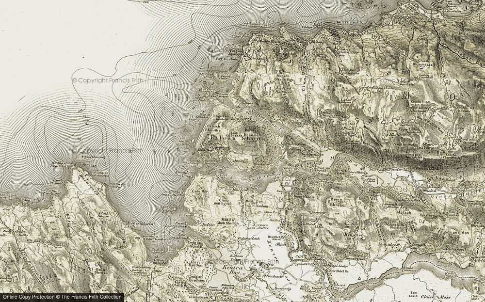 Old Map of Historic Map covering Eilean Shona in 1906-1908