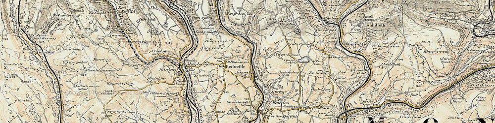 Old map of Argoed in 1899-1900