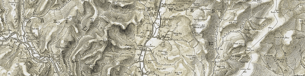 Old map of Arkleton Burn in 1901-1904