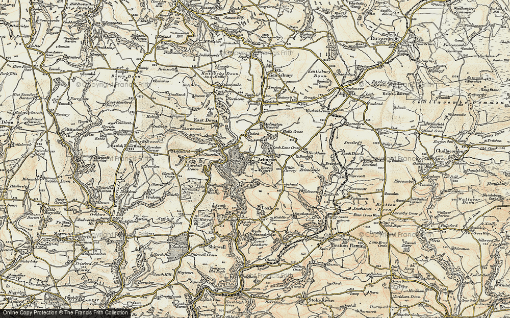 Old Map of Historic Map covering White Cawsey in 1900