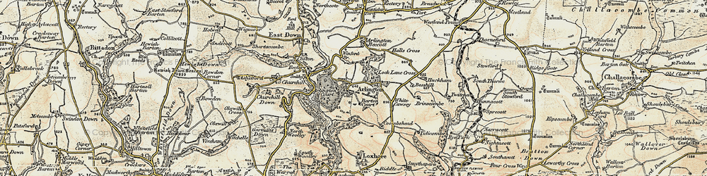 Old map of Arlington Court in 1900