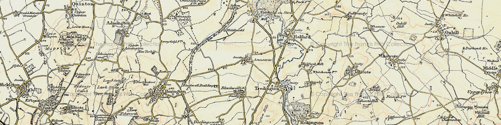 Old map of Armscote in 1899-1901