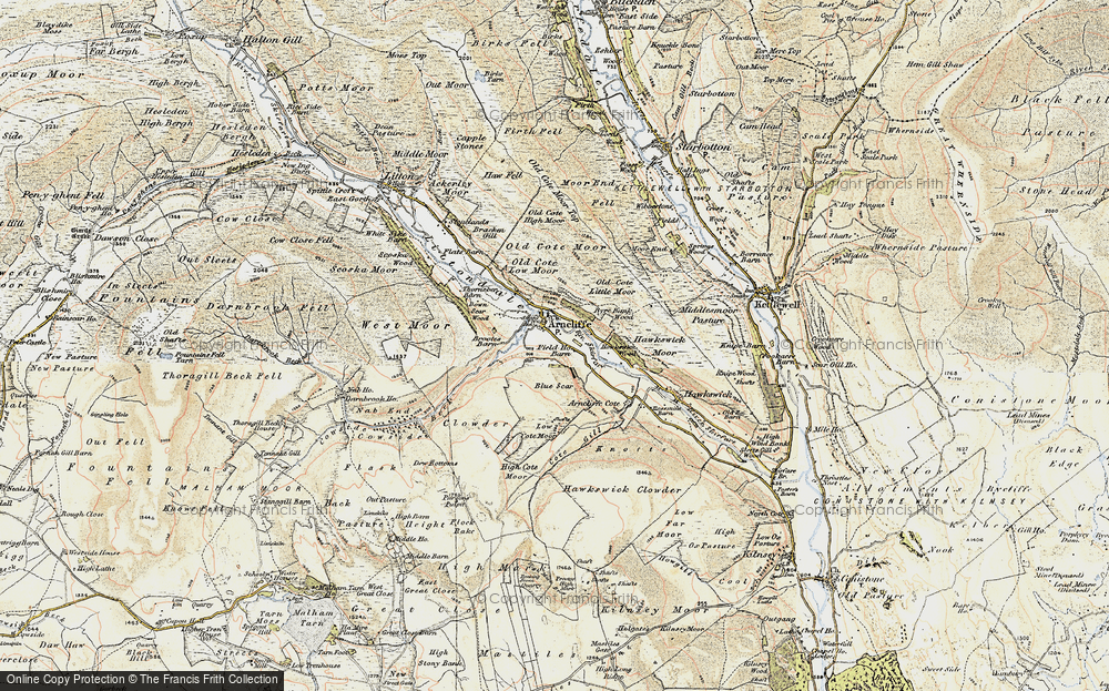 Old Map of Historic Map covering Blue Scar in 1903-1904