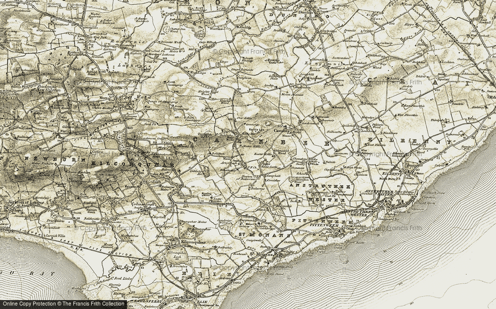 Old Map of Historic Map covering Wester Kellie in 1903-1908