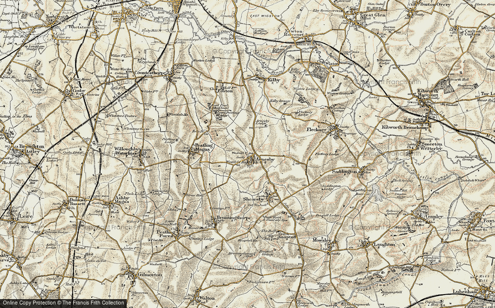 Old Map of Arnesby, 1901-1902 in 1901-1902