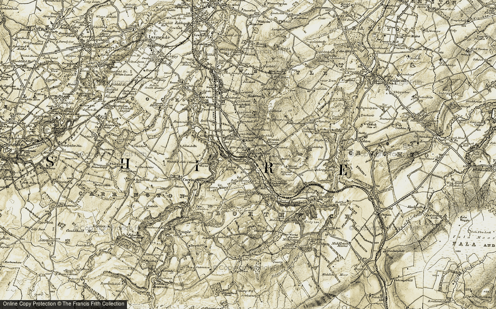 Old Map of Historic Map covering Bells Mains in 1903-1904
