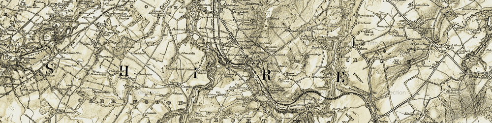 Old map of Bells Mains in 1903-1904