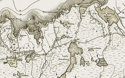 Old map of Abhainn Èirearaigh in 1911