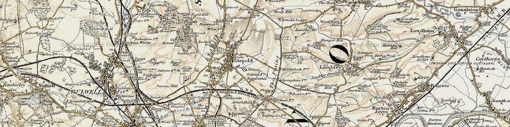 Old map of Arnold in 1902-1903