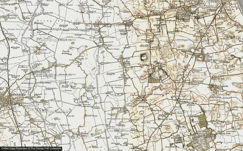 Old Map of Historic Map covering Arnold Carr in 1903-1908