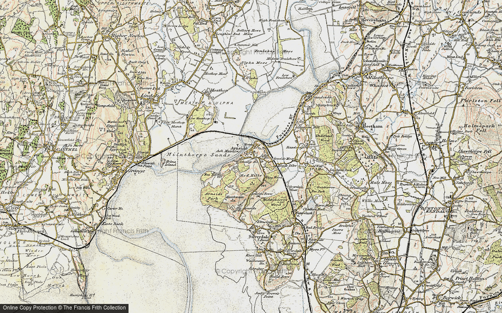 Old Map of Historic Map covering Ash Meadow in 1903-1904