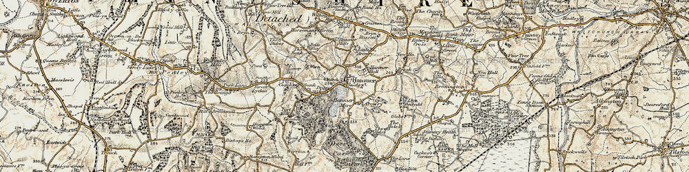 Old map of Arowry in 1902