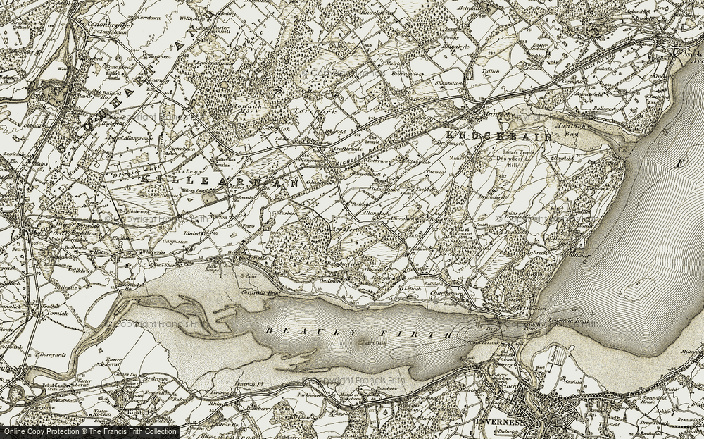 Old Map of Arpafeelie, 1911-1912 in 1911-1912