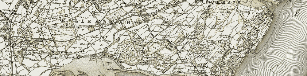 Old map of Arpafeelie in 1911-1912