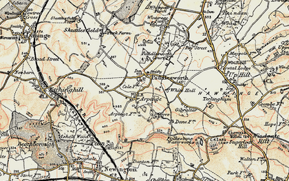 Old map of Arpinge in 1898-1899