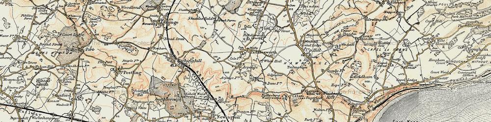 Old map of Arpinge in 1898-1899