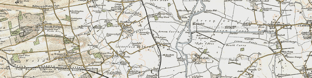 Old map of Arram Grange in 1903-1908