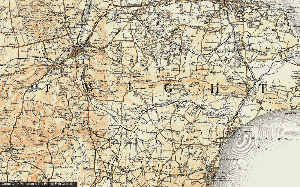 Old Map of Arreton, 1899 in 1899