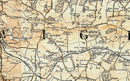 Old map of Arreton in 1899