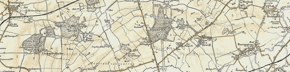 Old map of Arrington in 1899-1901