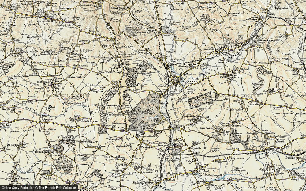 Old Map of Historic Map covering Ragley Hall in 1899-1902