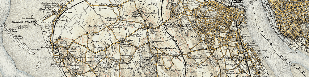 Old map of Arrowe Hill in 1902-1903