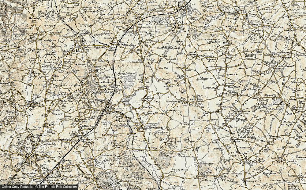 Old Map of Arrowfield Top, 1901-1902 in 1901-1902