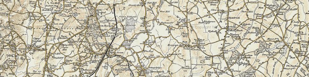Old map of Arrowfield Top in 1901-1902