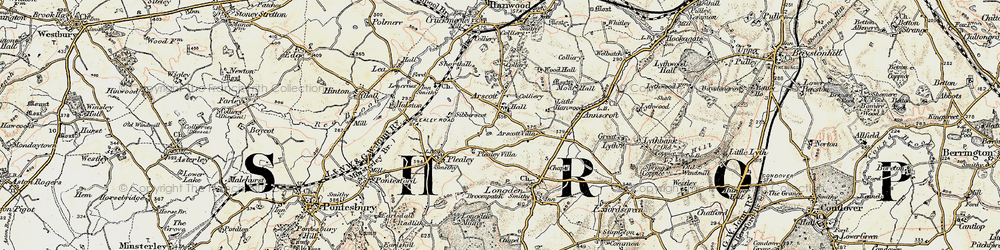 Old map of Arscott in 1902