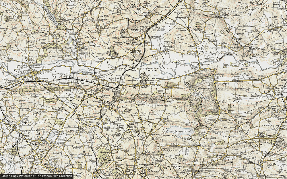 Old Map of Historic Map covering Bog Plantn in 1903-1904