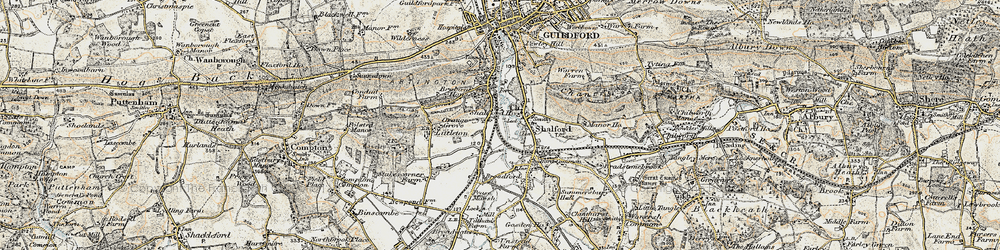 Old map of Artington in 1898-1909