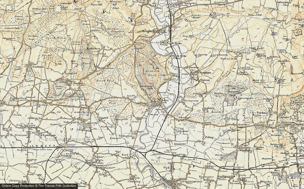 Old Map of Historic Map covering Arundel Park in 1897-1899