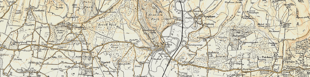Old map of Arundel in 1897-1899